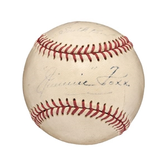 Jimmie Foxx Single Signed Baseball (PSA/DNA  Excellent Plus 5.5)